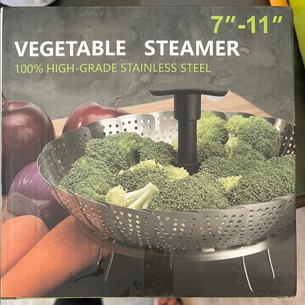 Stainless Steel Vegetable Steamer - Silver